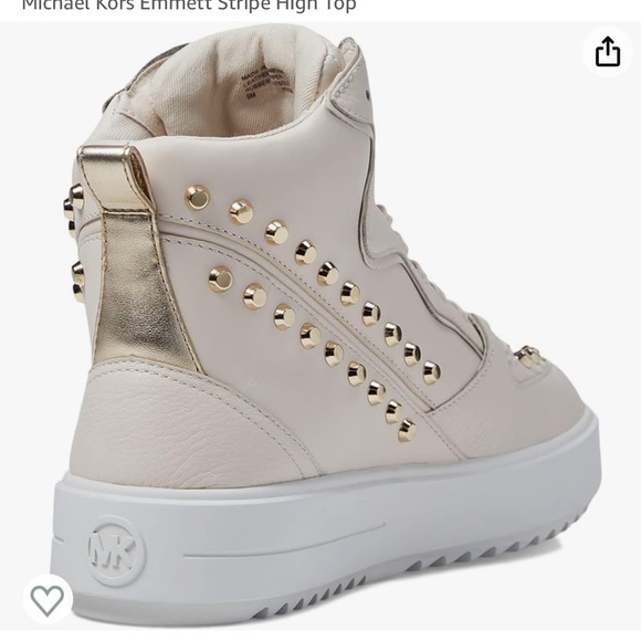 Michael Kors Emmett Stripe High-Top Sneakers (Light Cream) ✨brand new✨ - Picture 2 of 12